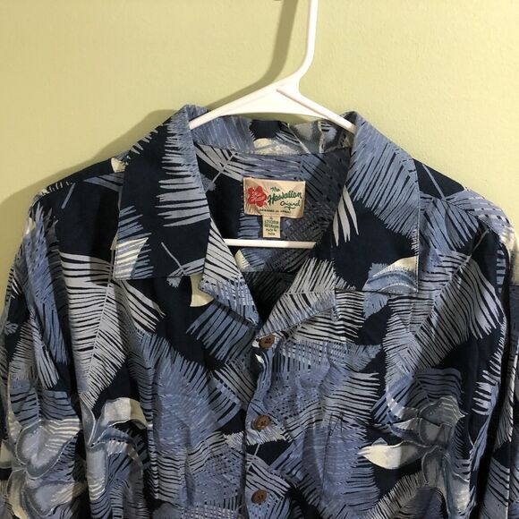 Hilo Hattie Hawaiian Original Men's Tropical Button Down Shirt Blue XL - Picture 5 of 6